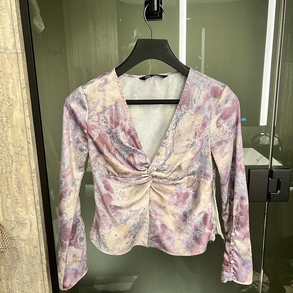 ZARA PURPLE MARBLE TOP 💜